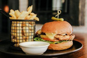 Beef Burger at the garden bar